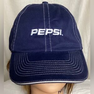 Pepsi-Cola Embroidered Logo Adjustable Blue Adult One-Size Hat Baseball Cap New!